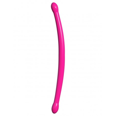 Розовый двусторонний гибкий фаллоимитатор Double Whammy - 43,8 см.